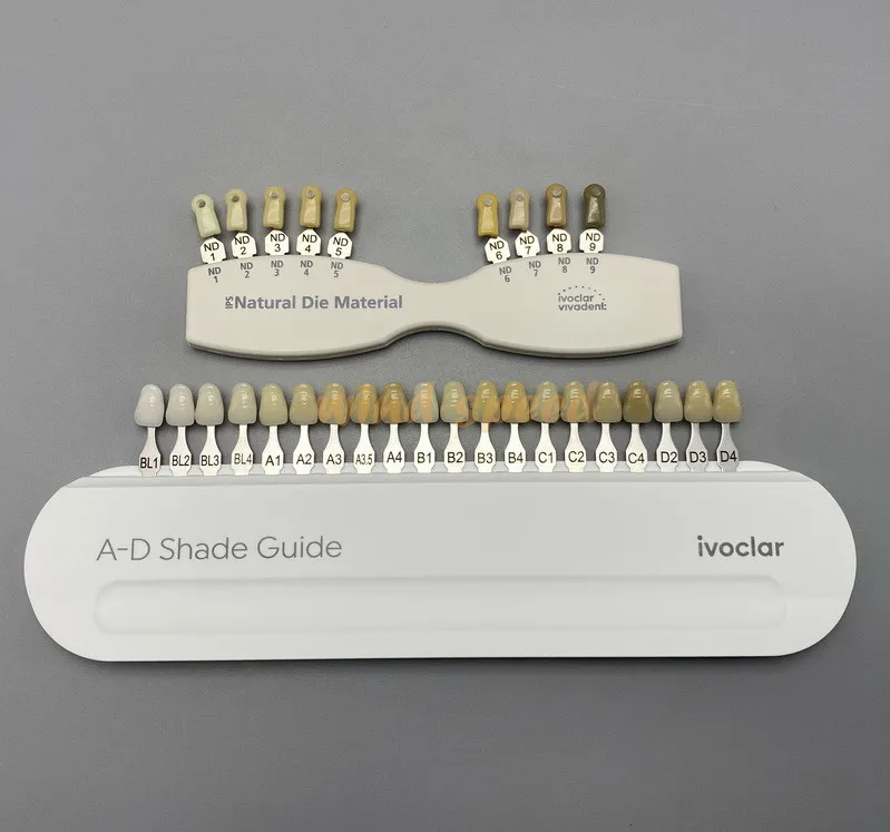 Dental Porcelain Teeth 3D Color Board Ivoclar Vivadent IPS 9/20 colors Shade Guide Tooth Whitening Easy Clean Porcelain Material
Dental Porcelain Teeth 3D Color Board Ivoclar Vivadent IPS 9/20 colors Shade Guide Tooth Whitening Easy Clean Porcelain Material