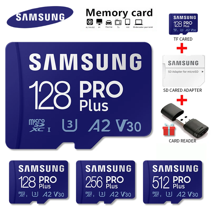 

SAMSUNG EVO Plus Micro SD Card Memory Car 128GB 64GB 32GB 512GB 256GB Micro TF Class10 UHS-I High Speed U1 U3 4K Microsd TF Card