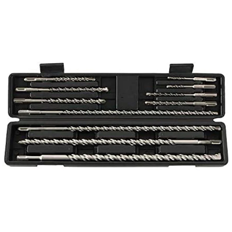 

HLZS-11Pcs Long Masonry Drill Bits Set For Rotary Hammer Drilling Concrete Brick Twist Head SDS Plus Shank