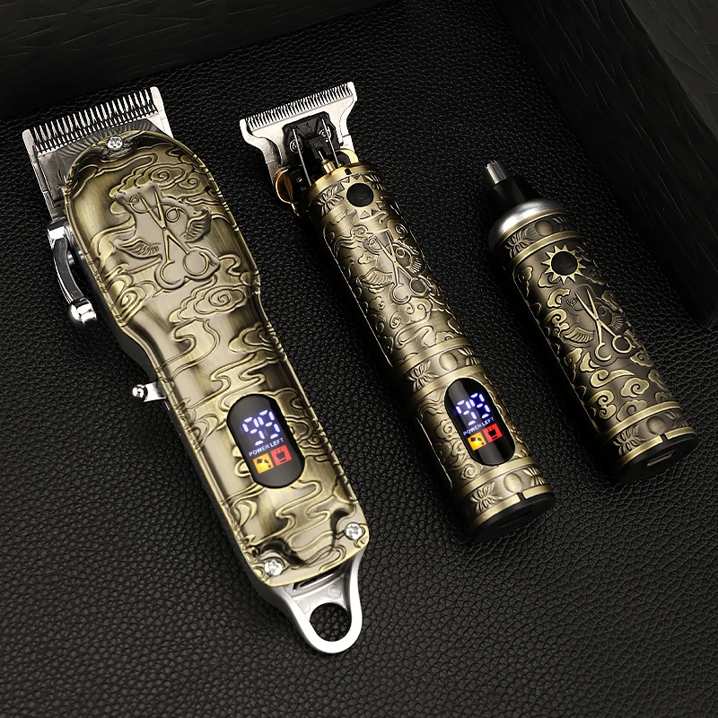 New Professional All Metal Hair Trimmer Set Electric Hair Clipper 0mm Carving Beard Trimmers Nose Hair Trimmer 3 in1 Hair Cutter
New Professional All Metal Hair Trimmer Set Electric Hair Clipper 0mm Carving Beard Trimmers Nose Hair Trimmer 3 in1 Hair Cutter