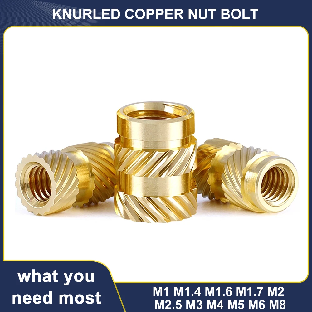 M1 M1.4 M1.6 M1.7 M2 M2.5 M3 M4 M5 M6 M8 Threaded Insert Nut Brass Hot Melt Knurled Heat Set Injection Molding Embed Copper Nut
M1 M1.4 M1.6 M1.7 M2 M2.5 M3 M4 M5 M6 M8 Threaded Insert Nut Brass Hot Melt Knurled Heat Set Injection Molding Embed Copper Nut