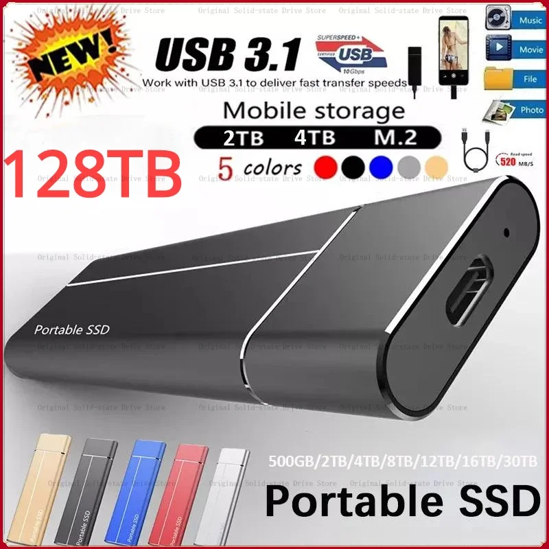 High-Speed 128TB SSD USB3.1 Interface Portable External Solid State Hard Drive 2TB 4TB 8TB 16TB Mobile Hard Disk For Laptop Mac
High-Speed 128TB SSD USB3.1 Interface Portable External Solid State Hard Drive 2TB 4TB 8TB 16TB Mobile Hard Disk For Laptop Mac