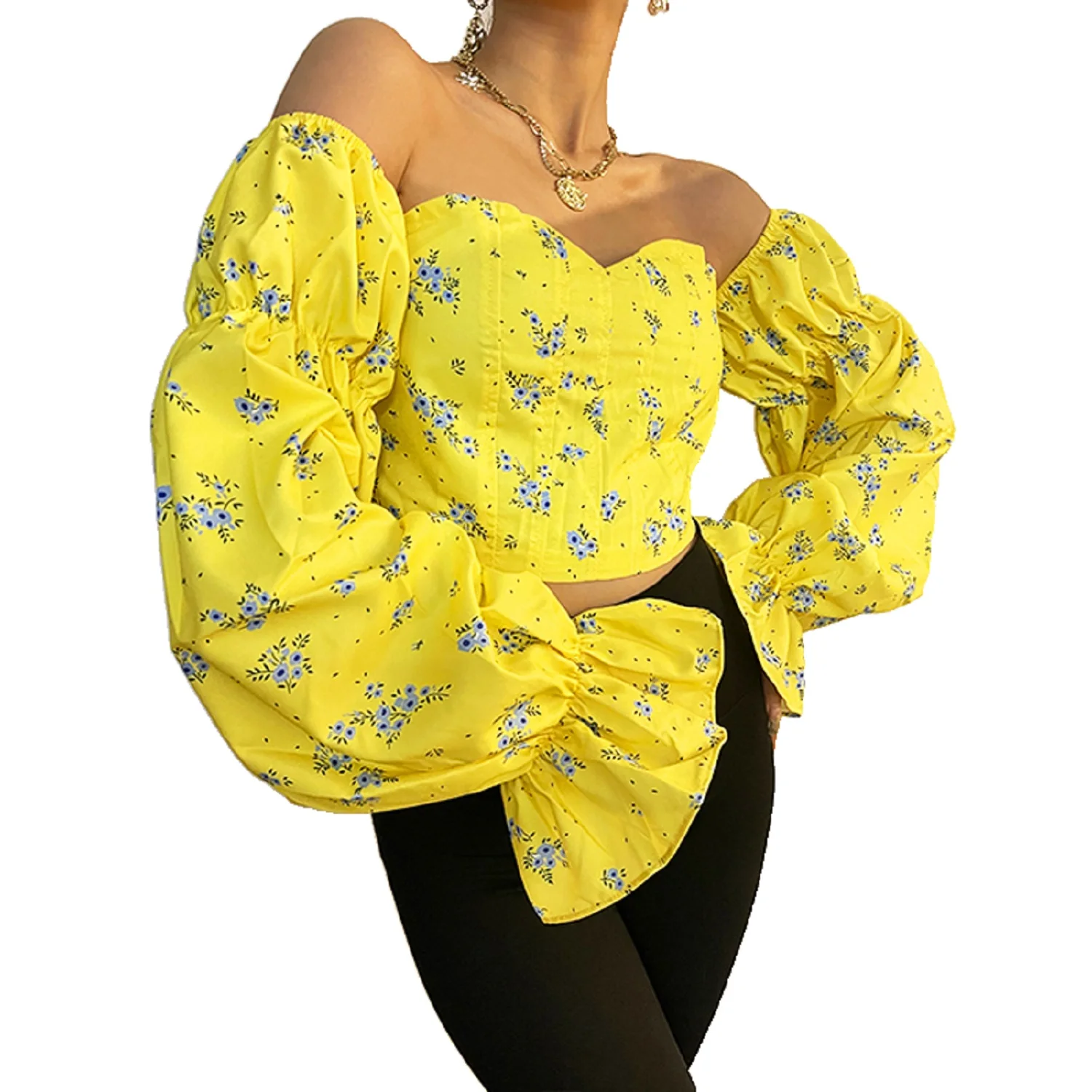 LIRUICHENG 2023 Women's Boho Floral Blouse Elastic Ruched Slim Long Sleeve Short Tops Autumn Korean Sexy Off Shoulder Strapless
LIRUICHENG 2023 Women's Boho Floral Blouse Elastic Ruched Slim Long Sleeve Short Tops Autumn Korean Sexy Off Shoulder Strapless