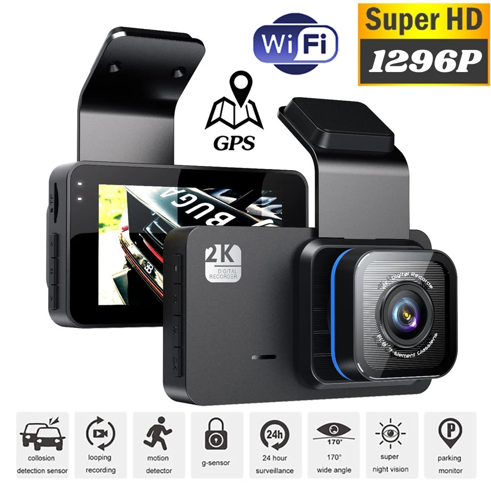 Car DVR WiFi GPS Dash Camera 1296P Driving Video Loop Recorder Front and Rear Camera Night Vision Auto Black Box Car Accessories
Car DVR WiFi GPS Dash Camera 1296P Driving Video Loop Recorder Front and Rear Camera Night Vision Auto Black Box Car Accessories