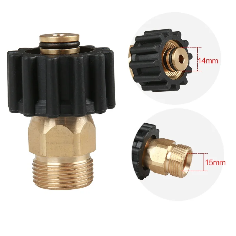 Female M22 14mm Connecter To Male 14mm Copper Plastics Adapter Plug For Standard Pressure Water Jet Non Standard M22 14mm Hose
Female M22 14mm Connecter To Male 14mm Copper Plastics Adapter Plug For Standard Pressure Water Jet Non Standard M22 14mm Hose