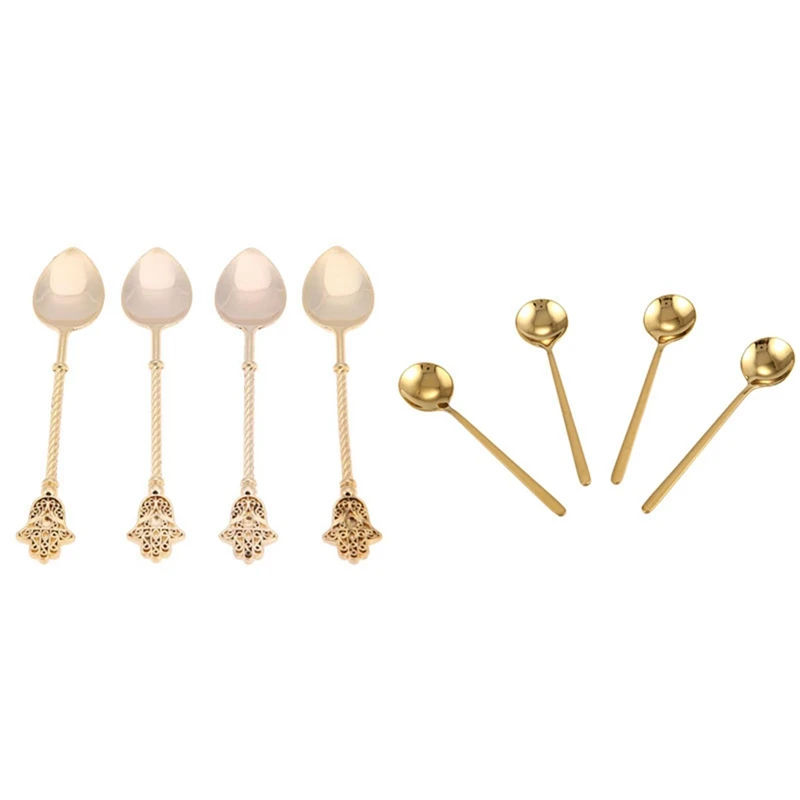8 Pcs Coffee Spoon Stainless Steel Mini Teaspoons Sugar Dessert Spoon Ice Cream Soup Spoon, 4 Pcs 10.8Cm & 4 Pcs 13Cm
8 Pcs Coffee Spoon Stainless Steel Mini Teaspoons Sugar Dessert Spoon Ice Cream Soup Spoon, 4 Pcs 10.8Cm & 4 Pcs 13Cm