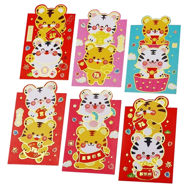 2022 New Year's New Year Money Envelope, Year Of The Tiger Cartoon New Year Money Bag, 6 Red Envelopes
2022 New Year's New Year Money Envelope, Year Of The Tiger Cartoon New Year Money Bag, 6 Red Envelopes