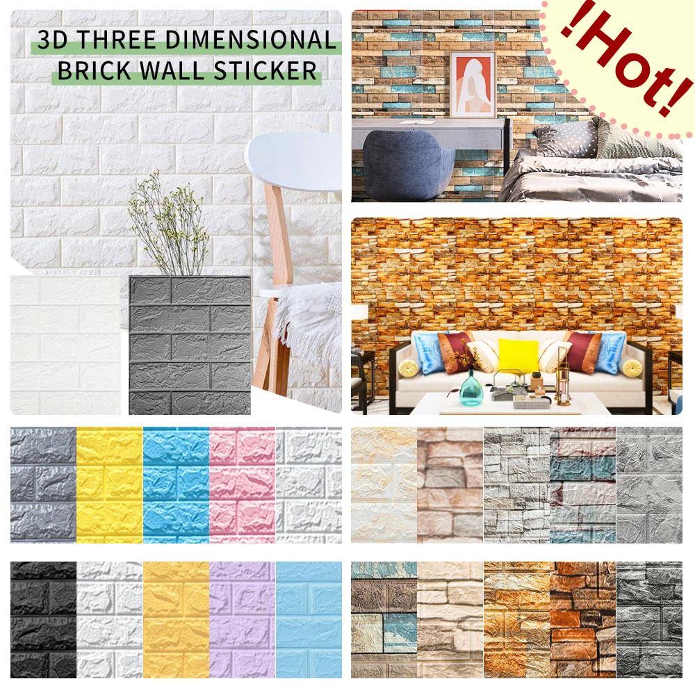 10PC Brick Pattern Wall Sticker for Home Decoration 77x70cm Monochrome and Retro muurstickers Good rendering autocollants muraux
10PC Brick Pattern Wall Sticker for Home Decoration 77x70cm Monochrome and Retro muurstickers Good rendering autocollants muraux