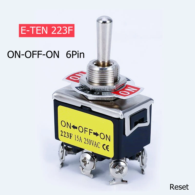 Бакелит E-TEN223/123 свяжитесь переключения Switch15A250V переменного тока (ON)-OFF-(ON) 6 Pin трехкомпонентный каталитический сбросить Рокер Переключить ползунковый переключатель
Бакелит E-TEN223/123 свяжитесь переключения Switch15A250V переменного тока (ON)-OFF-(ON) 6 Pin трехкомпонентный каталитический сбросить Рокер Переключить ползунковый переключатель