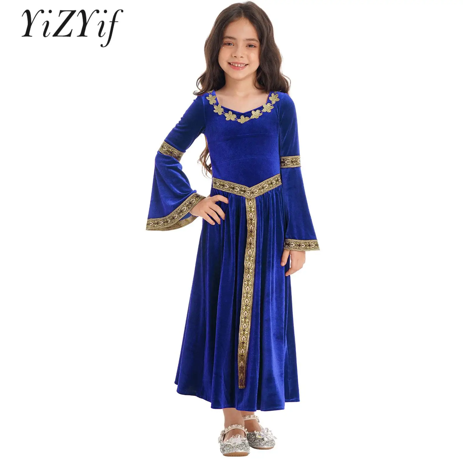 Kids Girls Medieval Costume Renaissance Princess Dress Bell Sleeve Velvet Vintage Princess Queen Halloween Dress Up Ball Gown
Kids Girls Medieval Costume Renaissance Princess Dress Bell Sleeve Velvet Vintage Princess Queen Halloween Dress Up Ball Gown
