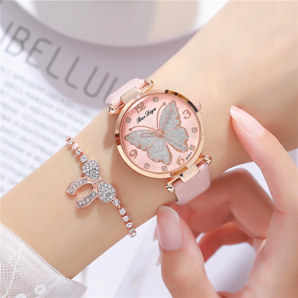 Fashion Frosted Butterfly Pattern Quartz Watch Ladies Dress Clock Casual Wristwatch Luxury Women Watches Watches for Women
Fashion Frosted Butterfly Pattern Quartz Watch Ladies Dress Clock Casual Wristwatch Luxury Women Watches Watches for Women