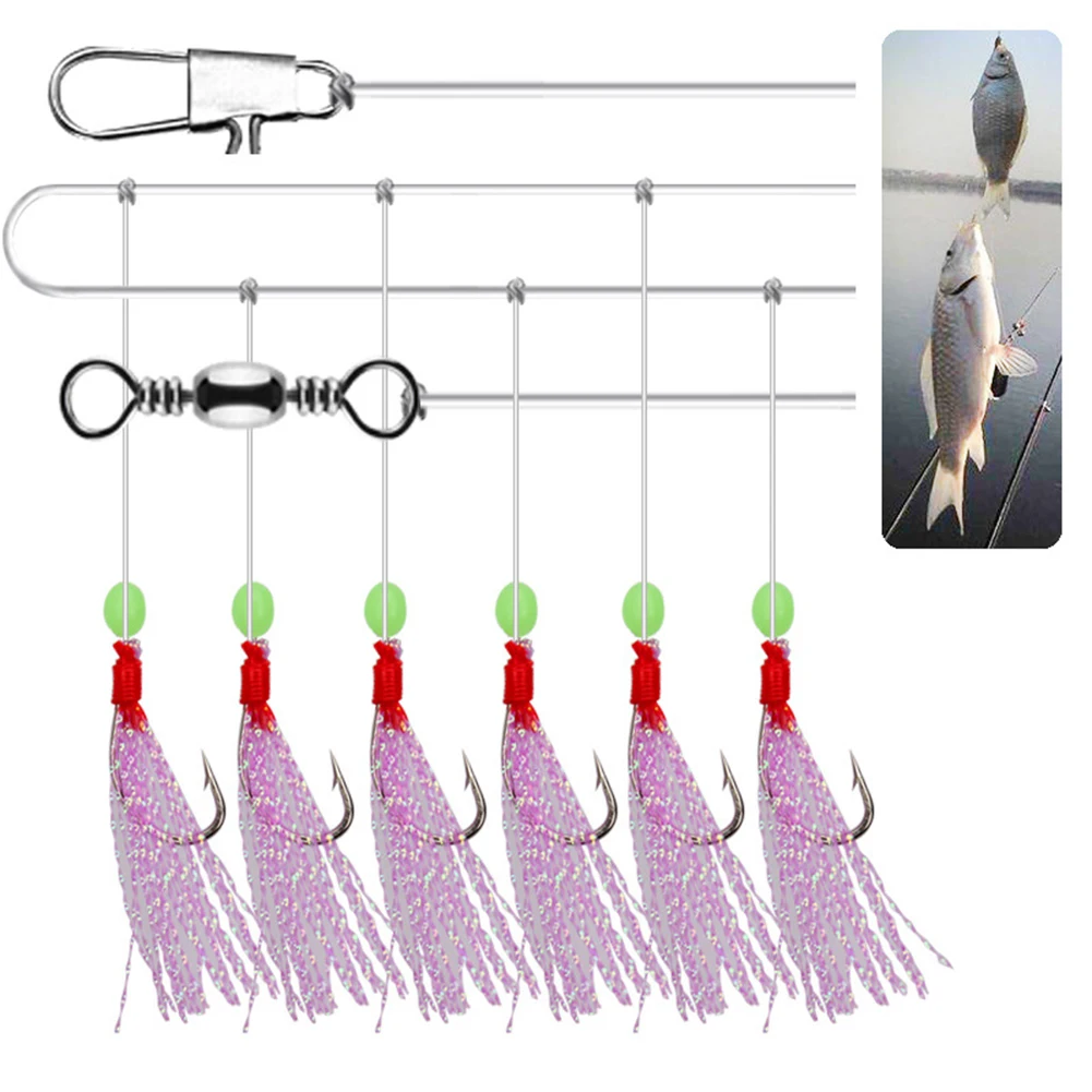 Luminous String Hook Fishing Hooks Accessories Colourful Fishing Sabiki Rigs Fishing Tackle For Sea/Freshwater
Luminous String Hook Fishing Hooks Accessories Colourful Fishing Sabiki Rigs Fishing Tackle For Sea/Freshwater