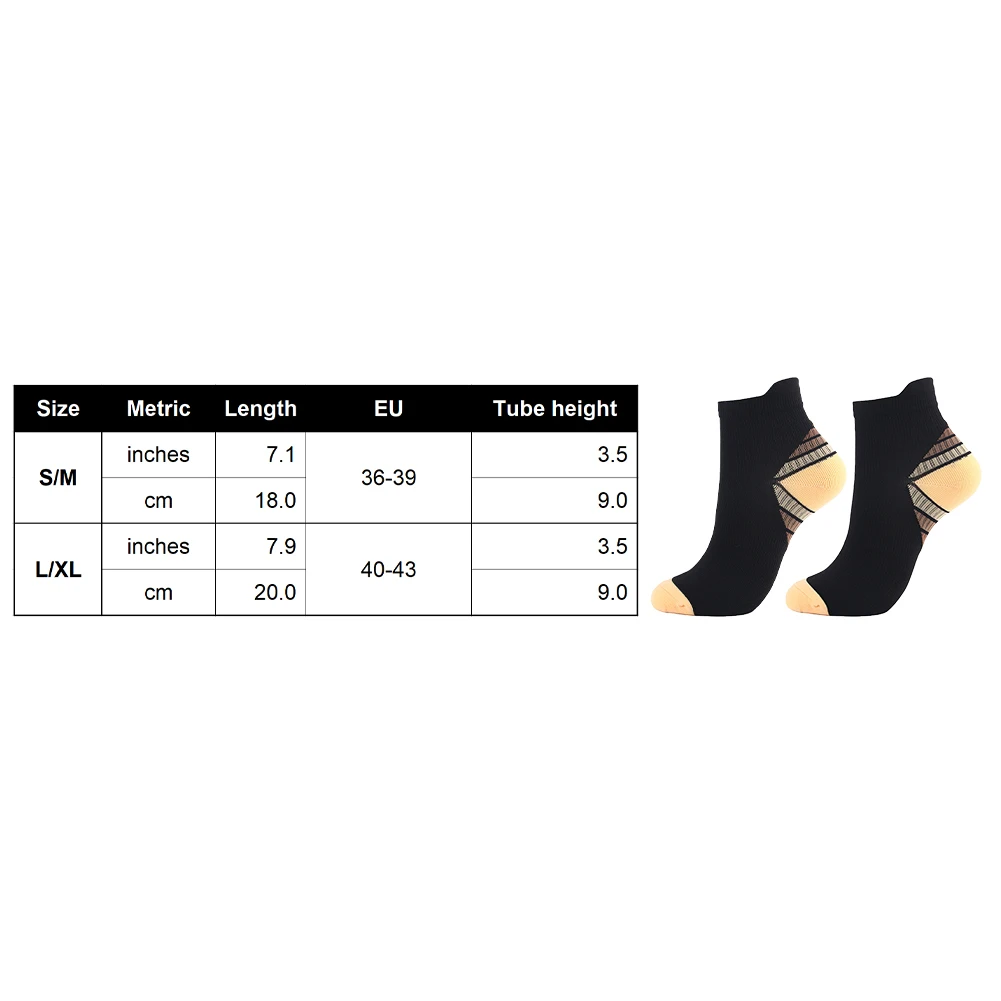 1pair/pack Sports Running Nylon Arch Support Ankle Socks Compression Plantar Fasciitis Low Cut Cycling Athletic Anti Sweat
1pair/pack Sports Running Nylon Arch Support Ankle Socks Compression Plantar Fasciitis Low Cut Cycling Athletic Anti Sweat