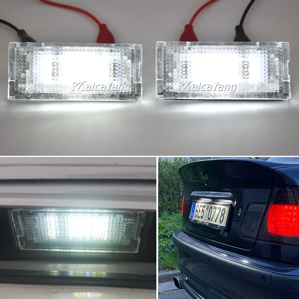 

For BMW 3 Series Sedan Touring Estate Compact E46 4D 1998 1999 2000-2003 2Pieces Led License Plate Light White Number Plate Lamp