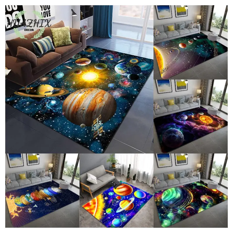 

3D Universe Planet Carpet Living Room Home Fashion Floor Mat Area Rugs Furry Carpets Bedroom Decor Entrance Doormat Alfombra