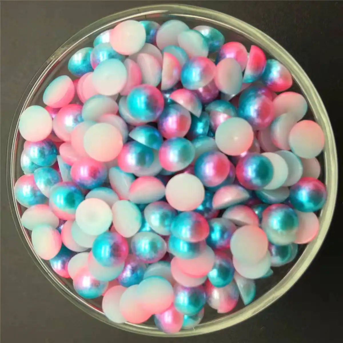 Two-color Zhexuan semi-circle imitation pearl flat bottom half-pearl DIY handmade ornaments
Two-color Zhexuan semi-circle imitation pearl flat bottom half-pearl DIY handmade ornaments