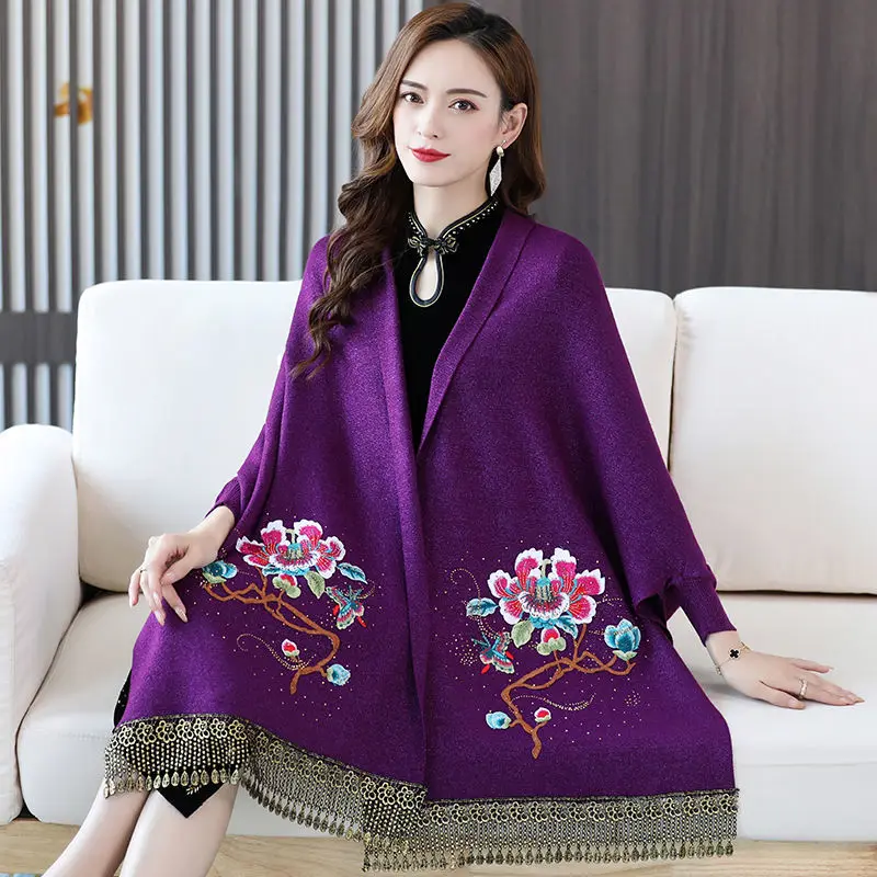 Poncho shawl women foreign style medium and long scarf dual-use autumn and winter cape-style cape knitted cardigan coat female
Poncho shawl women foreign style medium and long scarf dual-use autumn and winter cape-style cape knitted cardigan coat female
