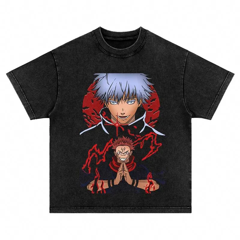 Футболка с принтом японского аниме ююютсу Kaisen, промытая футболка с графическим принтом, Повседневная модная футболка с коротким рукавом и круглым вырезом для мужчин и женщин
Футболка с принтом японского аниме ююютсу Kaisen, промытая футболка с графическим принтом, Повседневная модная футболка с коротким рукавом и круглым вырезом для мужчин и женщин