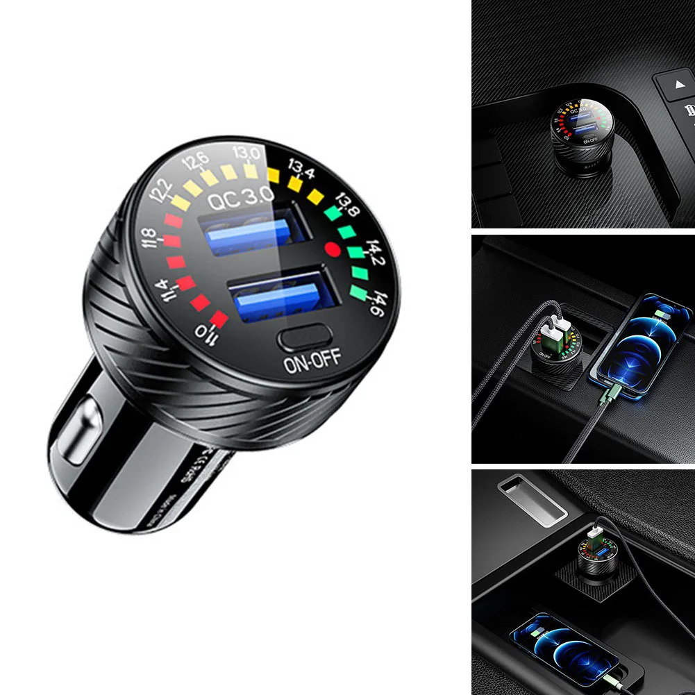 Car Charger Dual USB Socket Phone Fast Charging W/LED Voltmeter ON OFF Switch Car Accessories High-quality Charging Plugs
Car Charger Dual USB Socket Phone Fast Charging W/LED Voltmeter ON OFF Switch Car Accessories High-quality Charging Plugs