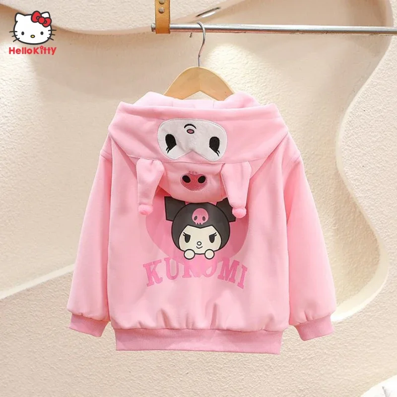 Anime Sanrio Kuromi Children's Hooded Jacket Autumn Leisure Sports Girls Warm Sweatshirt Fashion Kids Cardigan Tops Jacket Gift
Anime Sanrio Kuromi Children's Hooded Jacket Autumn Leisure Sports Girls Warm Sweatshirt Fashion Kids Cardigan Tops Jacket Gift