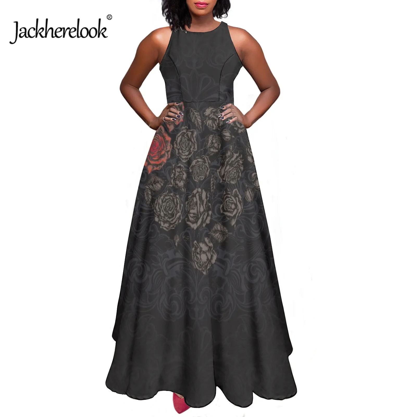 Jackherelook Gothic Rose Design Ladies Sleeveless Maxi Dress Comfortable Sleeveless Beach Maxi Dress Long Dresses for Female
Jackherelook Gothic Rose Design Ladies Sleeveless Maxi Dress Comfortable Sleeveless Beach Maxi Dress Long Dresses for Female