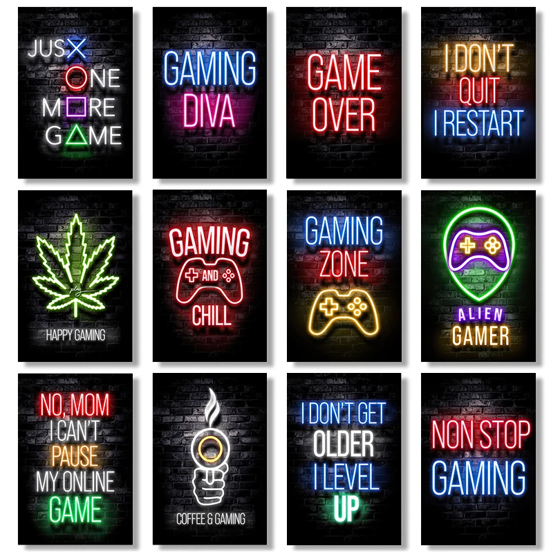 

Sleep Game Repeat Gaming Wall Art Poster Prints Gamer Canvas Painting Canvas Picture for Kids Boys Room Decorative Playroom
