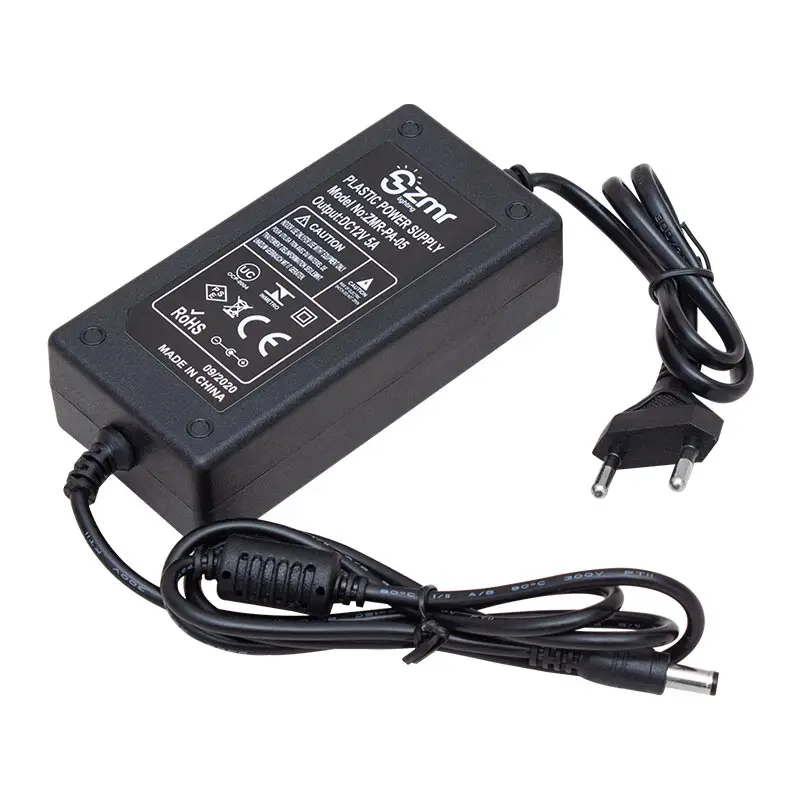 ZMR ZMR-PA-05 12 вольт 5 ампер Пластиковый Чехол настольный адаптер 5*2 конец