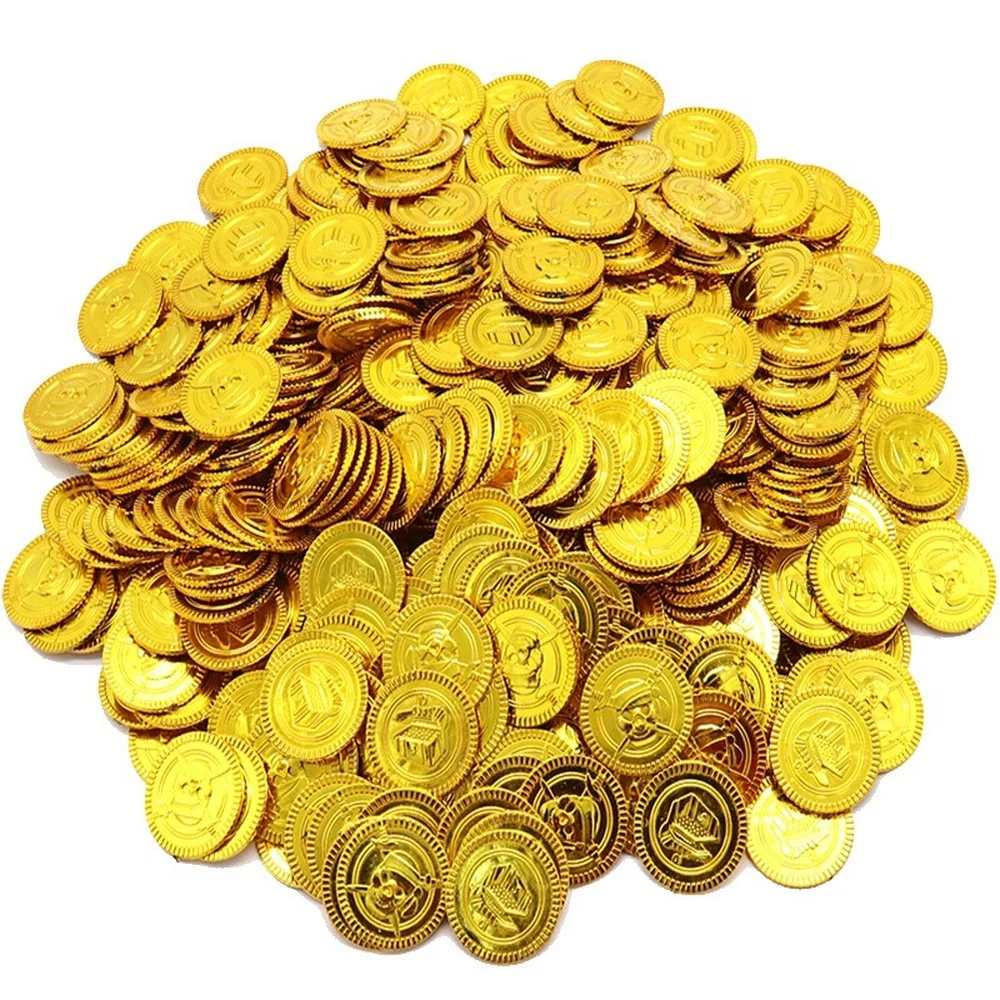 100pcs Pirate Gold Coins Halloween Plastic Fake Gold Halloween Christmas Decorations for Home Kids Favor Game Treasure Supplies
100pcs Pirate Gold Coins Halloween Plastic Fake Gold Halloween Christmas Decorations for Home Kids Favor Game Treasure Supplies