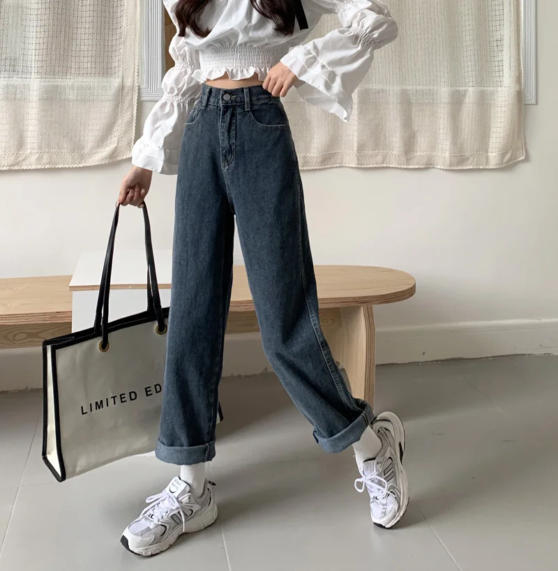 DD2603 New elastic waist high waist slimming loose wide leg pants trendy jeans women
DD2603 New elastic waist high waist slimming loose wide leg pants trendy jeans women