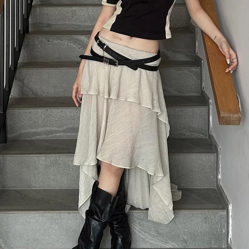 Summer Women’s Clothing Woven and Stylish, with A Hot Girl Vacation Vibe, Featuring A Solid Color Long Asymmetrical Skirt
Summer Women’s Clothing Woven and Stylish, with A Hot Girl Vacation Vibe, Featuring A Solid Color Long Asymmetrical Skirt