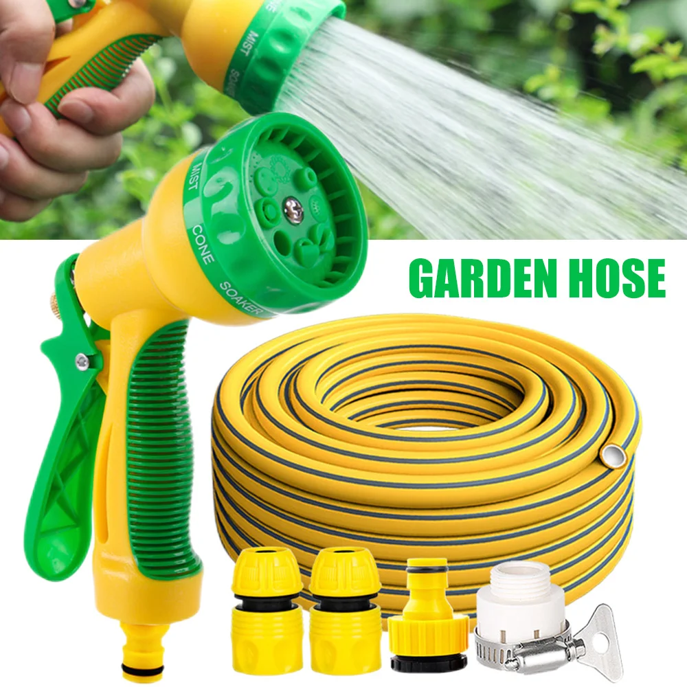 10m Durable PVC Garden Hose Set Flexible Garden Hose with 8 Functions Spray Nozzle for Car Washing Watering Garden Supplies FU
10m Durable PVC Garden Hose Set Flexible Garden Hose with 8 Functions Spray Nozzle for Car Washing Watering Garden Supplies FU
