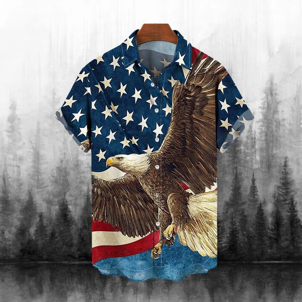 Valor Men'S Clothing Summer New Short Sleeve Tops Shirt 3d Printed Eagle Stars And Stripes Pattern Lapel Oversized Men'S Shirt
Valor Men'S Clothing Summer New Short Sleeve Tops Shirt 3d Printed Eagle Stars And Stripes Pattern Lapel Oversized Men'S Shirt