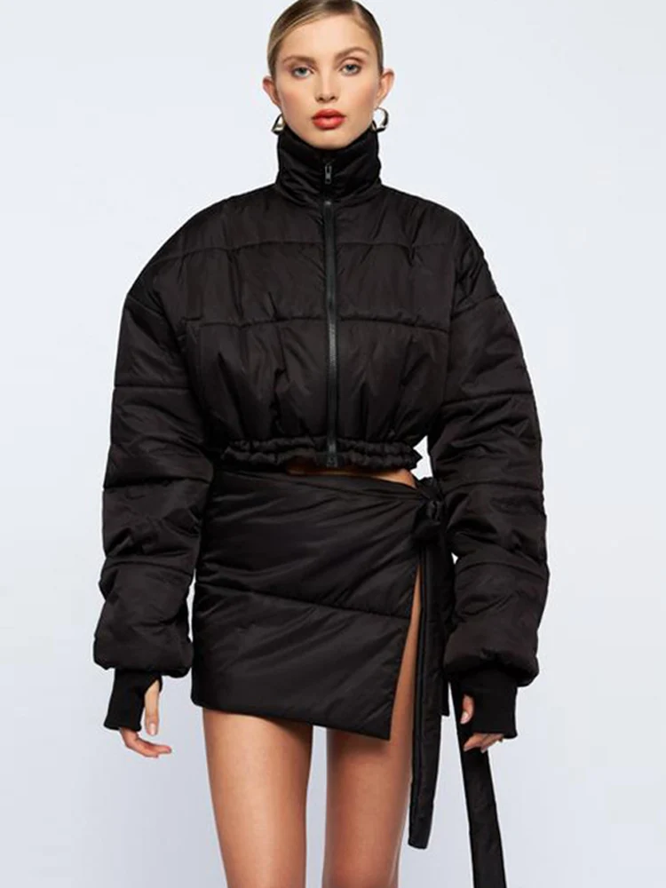 Women's Cropped Sexy Parka Skirt Outifits Sets Short Waist Parks Padded Split Lace Up Skirt Y2k Two Piece Sets Women Streetwear
Women's Cropped Sexy Parka Skirt Outifits Sets Short Waist Parks Padded Split Lace Up Skirt Y2k Two Piece Sets Women Streetwear