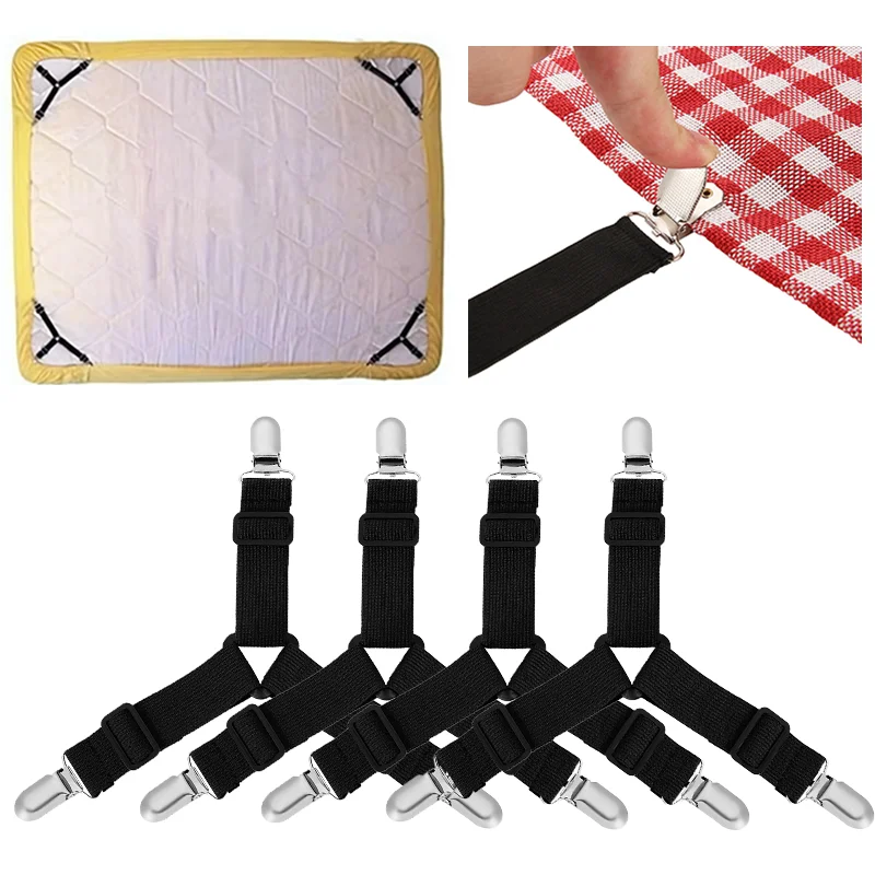4PCS Adjustable Elastic Bed Sheet Grippers Belt Fastener Bed Sheet Clips Mattress Cover Corner Holder Clip Organize Gadgets
4PCS Adjustable Elastic Bed Sheet Grippers Belt Fastener Bed Sheet Clips Mattress Cover Corner Holder Clip Organize Gadgets