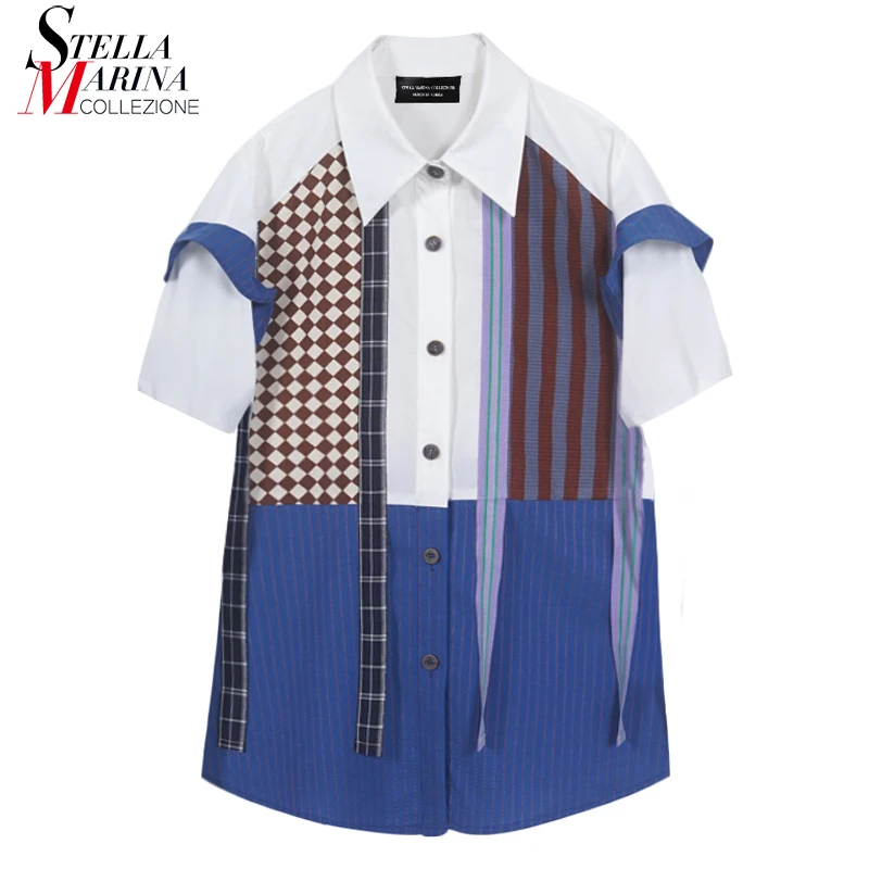 New Plus Size Summer Fashion Short-Sleeve Loose Fit Large Blouses Plaids Patchwork Korean Style Loose Fit Oversize Shirt MWQ1006
New Plus Size Summer Fashion Short-Sleeve Loose Fit Large Blouses Plaids Patchwork Korean Style Loose Fit Oversize Shirt MWQ1006