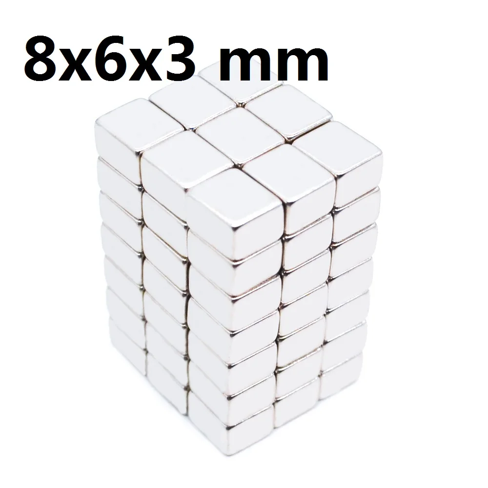 100Pcs 8x6x3Neodymium Magnet 8mm x6mm x3mm N35 NdFeB Block Super Powerful Strong Permanent Magnetic Imanes8*6*3mm
100Pcs 8x6x3Neodymium Magnet 8mm x6mm x3mm N35 NdFeB Block Super Powerful Strong Permanent Magnetic Imanes8*6*3mm
