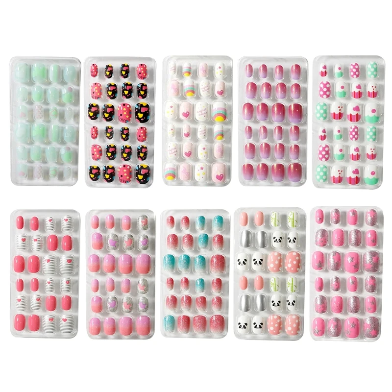 Q1QD Candy False Nail Children Cartoon Full Cover Kid Glue Self Adhesive Fake Nail Art for Girls Manicure Tips Nail
Q1QD Candy False Nail Children Cartoon Full Cover Kid Glue Self Adhesive Fake Nail Art for Girls Manicure Tips Nail