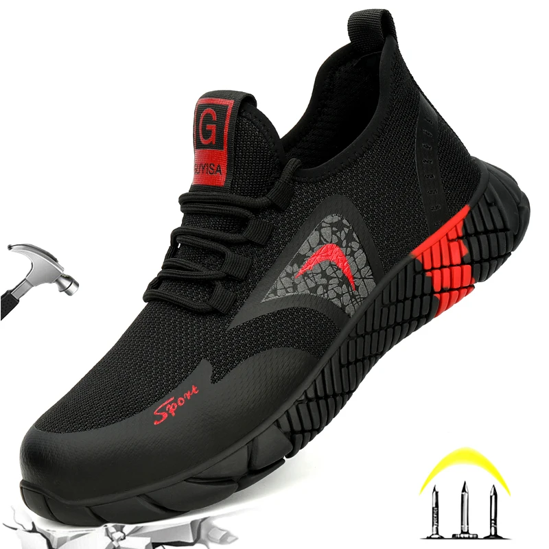 CHNMR Summer Mess Indestructible Men Safety Shoes Light Breathable Sneaker Anti-Smash & Anti Puncture Sport Sneakers
CHNMR Summer Mess Indestructible Men Safety Shoes Light Breathable Sneaker Anti-Smash & Anti Puncture Sport Sneakers