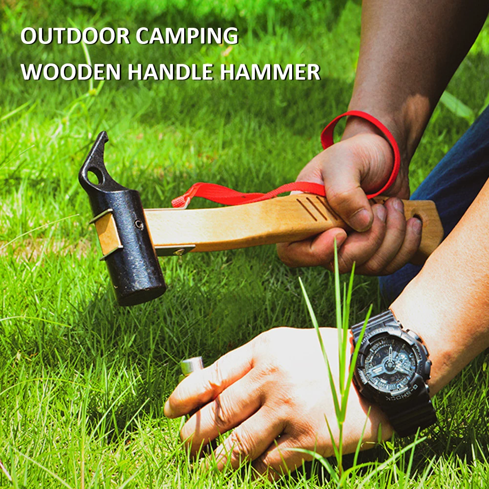 Camping Cast Iron Tent Stake Hammer Wooden Handle With Peg Remover Tether Tent Peg Hammer Outdoor Tool
Camping Cast Iron Tent Stake Hammer Wooden Handle With Peg Remover Tether Tent Peg Hammer Outdoor Tool