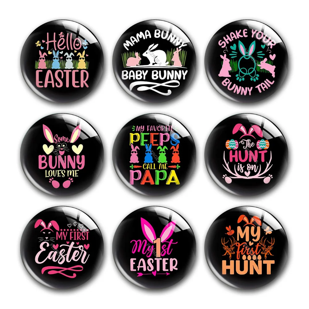 Happy Easter Rabbit Bunny Egg Hunt Round Photo Glass Cabochon Demo Flat Back DIY Jewelry Making Keychain Necklace Snap Button
Happy Easter Rabbit Bunny Egg Hunt Round Photo Glass Cabochon Demo Flat Back DIY Jewelry Making Keychain Necklace Snap Button