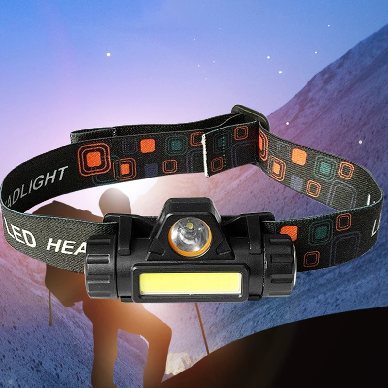 Portable Mini Flashlight XPE+COB Led Headlamp High Power Built-in 18650 Battery Outdoor Camping Fishing Cycling Headlight 2022
Portable Mini Flashlight XPE+COB Led Headlamp High Power Built-in 18650 Battery Outdoor Camping Fishing Cycling Headlight 2022