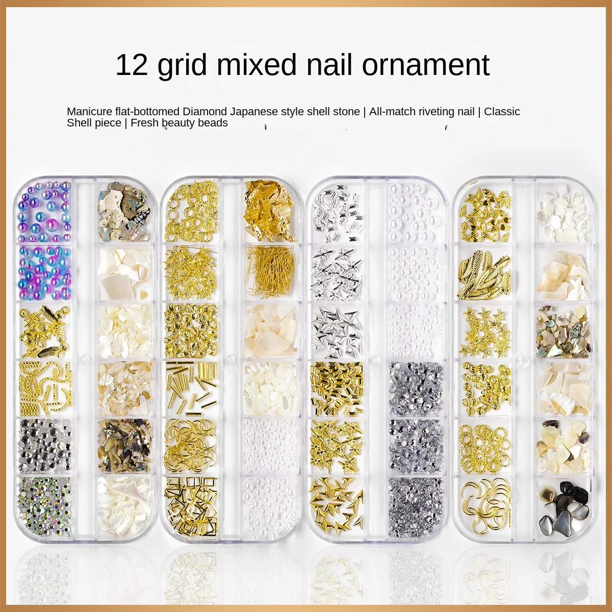 Nail Rivets 12 Grid Nail Art DIY Jewelry Shaped Rivets Shell Pieces Symphony Pearl Flat Bottom Drill 3D Nail Glue Paste Drill
Nail Rivets 12 Grid Nail Art DIY Jewelry Shaped Rivets Shell Pieces Symphony Pearl Flat Bottom Drill 3D Nail Glue Paste Drill
