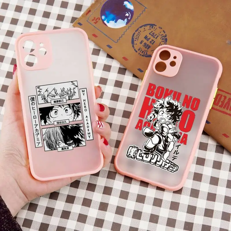 Anime My hero academia Phone Case For iPhone 13 12 11 Mini Pro XR XS Max 7 8 Plus X Matte transparent Pink Back Cover 
Anime My hero academia Phone Case For iPhone 13 12 11 Mini Pro XR XS Max 7 8 Plus X Matte transparent Pink Back Cover