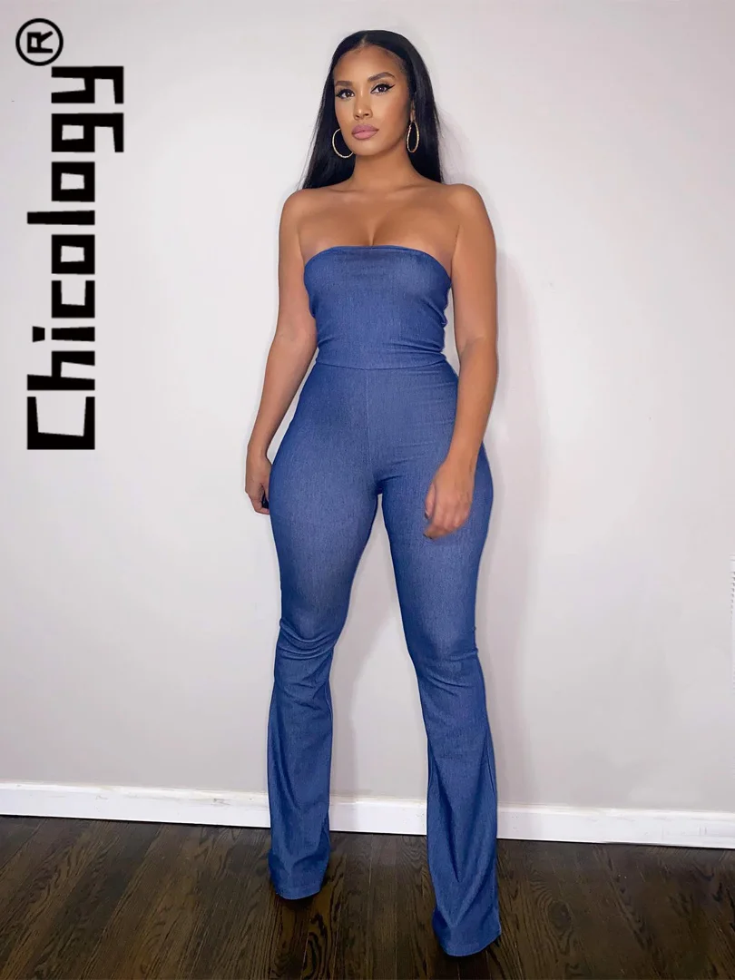 "Chicology 2022 Women Denim Flare Jumpsuit Solid Strapless Slim Sleeveless Bodycon Sexy Club Outfit Streetwear Party Summer "
"Chicology 2022 Women Denim Flare Jumpsuit Solid Strapless Slim Sleeveless Bodycon Sexy Club Outfit Streetwear Party Summer "