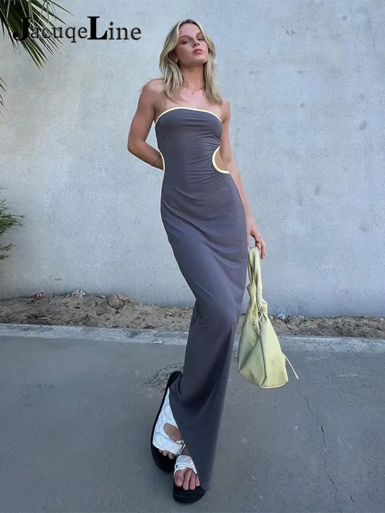 Jacuqeline Strapless Sleeveless Y2k Midi Dress Women Gray Off Shoulder Hollow Out Casual 2022 Summer Sexy Bodycon Party Dresses
Jacuqeline Strapless Sleeveless Y2k Midi Dress Women Gray Off Shoulder Hollow Out Casual 2022 Summer Sexy Bodycon Party Dresses