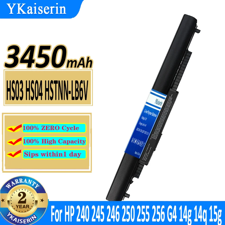 3450mAh YKaiserin Battery HS04 HSTNN-LB6U HSTNN-LB6V For HP 14g 14q 15g 15q 15T 15Z 240 245 246 250 255 256 G4 807957-001
3450mAh YKaiserin Battery HS04 HSTNN-LB6U HSTNN-LB6V For HP 14g 14q 15g 15q 15T 15Z 240 245 246 250 255 256 G4 807957-001