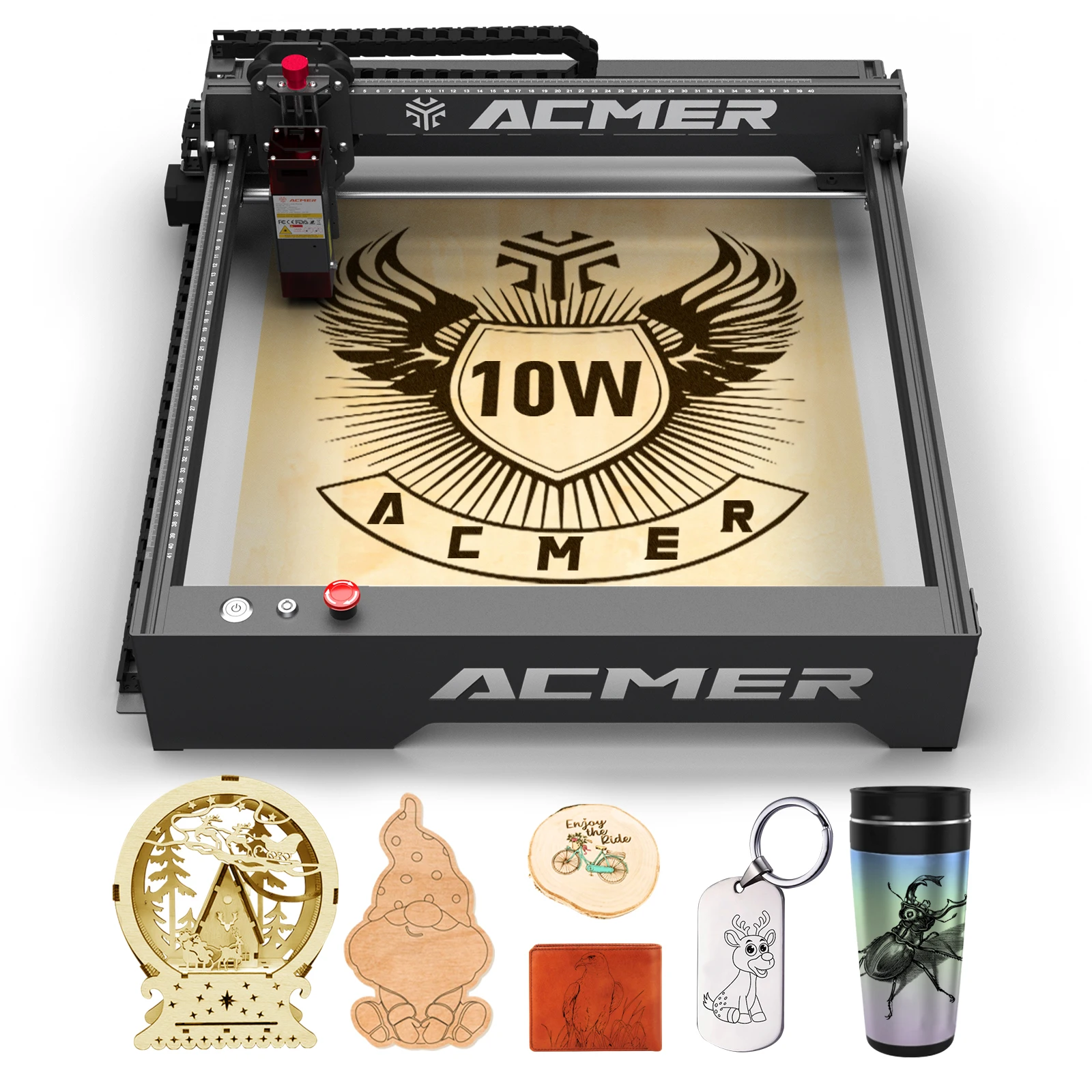 

ACMER P1 10W Powerful Laser Engraver Machine With Wifi Control Laser Engraving Cutting Machine for Wood and Metal 400X410mm Size