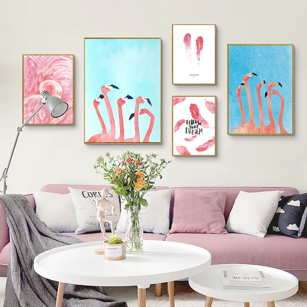 Poster Modern Print Flamingo Wall Art Canvas Animal Painting Nordic Scandinavian Feather Picture For Living Room Home Decor 
Poster Modern Print Flamingo Wall Art Canvas Animal Painting Nordic Scandinavian Feather Picture For Living Room Home Decor