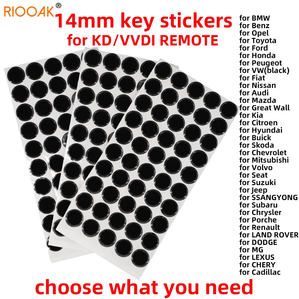 100/50/20/10PCS/LOT 14MM Car Key Epoxy Sticker Remote Logo For KEYDIY KD Xhorse VVDI JMD Remote
100/50/20/10PCS/LOT 14MM Car Key Epoxy Sticker Remote Logo For KEYDIY KD Xhorse VVDI JMD Remote