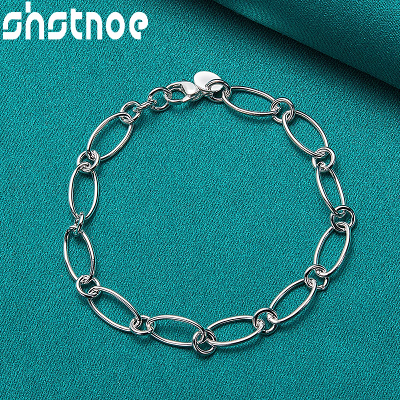 SHSTONE 925 Sterling Silver New Kpop Elliptical Chain Charm Bracelets For Women Man Party Birthday Accessories Christmas Jewelry
SHSTONE 925 Sterling Silver New Kpop Elliptical Chain Charm Bracelets For Women Man Party Birthday Accessories Christmas Jewelry
